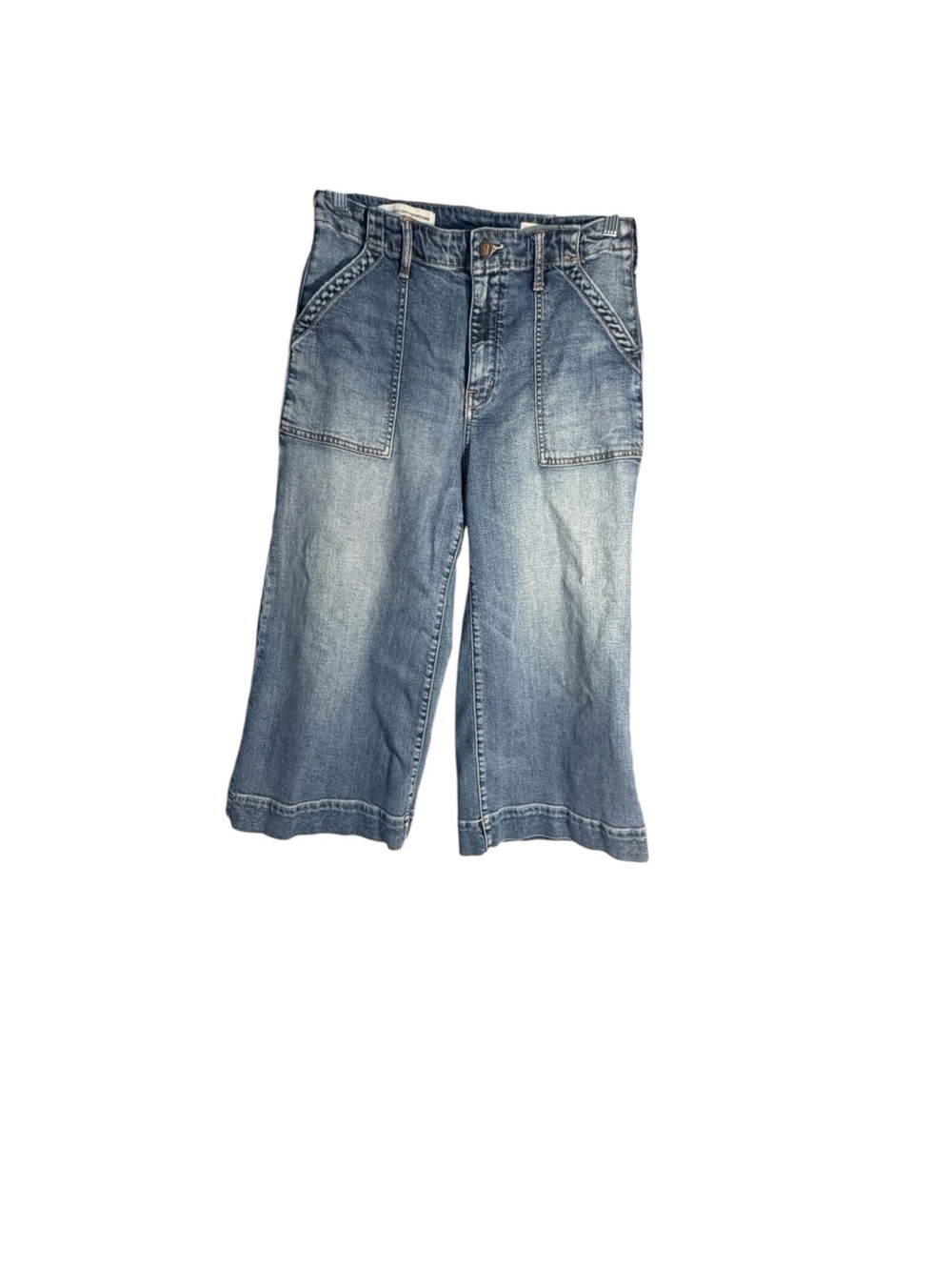 Pilcro and the Letterpress Utility Patch Pocket Wide-Leg Crop Jeans Sz 31